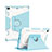 Silikon Hülle Handyhülle und Kunststoff Schutzhülle Hartschalen Tasche mit Ständer L04 für Apple iPad Mini 4 Blau