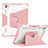 Silikon Hülle Handyhülle und Kunststoff Schutzhülle Hartschalen Tasche mit Ständer L04 für Apple iPad Pro 11 (2022) Rosa