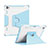 Silikon Hülle Handyhülle und Kunststoff Schutzhülle Hartschalen Tasche mit Ständer L04 für Apple iPad Pro 12.9 (2022) Blau