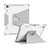 Silikon Hülle Handyhülle und Kunststoff Schutzhülle Hartschalen Tasche mit Ständer L04 für Apple iPad Pro 12.9 (2022) Grau