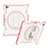 Silikon Hülle Handyhülle und Kunststoff Schutzhülle Hartschalen Tasche mit Ständer L08 für Apple iPad Pro 12.9 (2020) Rosegold