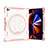 Silikon Hülle Handyhülle und Kunststoff Schutzhülle Hartschalen Tasche mit Ständer L09 für Apple iPad Pro 12.9 (2020) Rosegold