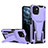 Silikon Hülle Handyhülle und Kunststoff Schutzhülle Hartschalen Tasche mit Ständer MQ1 für Samsung Galaxy A03 Violett