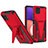 Silikon Hülle Handyhülle und Kunststoff Schutzhülle Hartschalen Tasche mit Ständer MQ1 für Samsung Galaxy A22 5G Rot