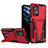 Silikon Hülle Handyhülle und Kunststoff Schutzhülle Hartschalen Tasche mit Ständer MQ1 für Samsung Galaxy A23 4G Rot