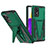 Silikon Hülle Handyhülle und Kunststoff Schutzhülle Hartschalen Tasche mit Ständer MQ1 für Samsung Galaxy A72 4G Grün