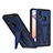Silikon Hülle Handyhülle und Kunststoff Schutzhülle Hartschalen Tasche mit Ständer MQ1 für Samsung Galaxy M01s Blau