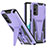 Silikon Hülle Handyhülle und Kunststoff Schutzhülle Hartschalen Tasche mit Ständer MQ1 für Samsung Galaxy S20 FE 5G Violett