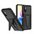 Silikon Hülle Handyhülle und Kunststoff Schutzhülle Hartschalen Tasche mit Ständer MQ1 für Xiaomi POCO M3 Pro 5G Schwarz