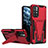 Silikon Hülle Handyhülle und Kunststoff Schutzhülle Hartschalen Tasche mit Ständer MQ1 für Xiaomi Poco M4 Pro 5G Rot