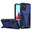 Silikon Hülle Handyhülle und Kunststoff Schutzhülle Hartschalen Tasche mit Ständer MQ1 für Xiaomi Redmi Note 10 4G Blau