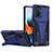 Silikon Hülle Handyhülle und Kunststoff Schutzhülle Hartschalen Tasche mit Ständer MQ1 für Xiaomi Redmi Note 10 Pro 4G Blau