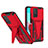 Silikon Hülle Handyhülle und Kunststoff Schutzhülle Hartschalen Tasche mit Ständer MQ1 für Xiaomi Redmi Note 11 4G (2021) Rot