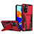 Silikon Hülle Handyhülle und Kunststoff Schutzhülle Hartschalen Tasche mit Ständer MQ1 für Xiaomi Redmi Note 11 4G (2022) Rot