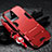 Silikon Hülle Handyhülle und Kunststoff Schutzhülle Hartschalen Tasche mit Ständer R01 für Vivo iQOO Z6x Rot