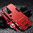 Silikon Hülle Handyhülle und Kunststoff Schutzhülle Hartschalen Tasche mit Ständer R01 für Vivo X70 Pro+ Plus 5G Rot