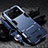 Silikon Hülle Handyhülle und Kunststoff Schutzhülle Hartschalen Tasche mit Ständer R01 für Vivo X80 5G Blau