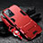 Silikon Hülle Handyhülle und Kunststoff Schutzhülle Hartschalen Tasche mit Ständer R01 für Vivo Y30 5G Rot