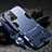 Silikon Hülle Handyhülle und Kunststoff Schutzhülle Hartschalen Tasche mit Ständer R01 für Xiaomi Redmi 10 Prime Plus 5G Blau