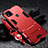Silikon Hülle Handyhülle und Kunststoff Schutzhülle Hartschalen Tasche mit Ständer R01 für Xiaomi Redmi 9C Rot