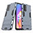 Silikon Hülle Handyhülle und Kunststoff Schutzhülle Hartschalen Tasche mit Ständer T01 für Oppo A54 5G Blau
