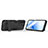 Silikon Hülle Handyhülle und Kunststoff Schutzhülle Hartschalen Tasche mit Ständer T01 für Oppo A55 5G
