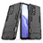 Silikon Hülle Handyhülle und Kunststoff Schutzhülle Hartschalen Tasche mit Ständer T01 für Oppo A94 5G
