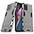 Silikon Hülle Handyhülle und Kunststoff Schutzhülle Hartschalen Tasche mit Ständer T01 für Oppo Find X3 Pro 5G