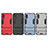 Silikon Hülle Handyhülle und Kunststoff Schutzhülle Hartschalen Tasche mit Ständer T01 für Samsung Galaxy A01 SM-A015