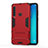 Silikon Hülle Handyhülle und Kunststoff Schutzhülle Hartschalen Tasche mit Ständer T01 für Samsung Galaxy A9 (2018) A920 Rot