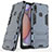 Silikon Hülle Handyhülle und Kunststoff Schutzhülle Hartschalen Tasche mit Ständer T02 für Samsung Galaxy A10s Königs Blau
