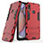 Silikon Hülle Handyhülle und Kunststoff Schutzhülle Hartschalen Tasche mit Ständer T02 für Samsung Galaxy A10s Rot