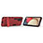 Silikon Hülle Handyhülle und Kunststoff Schutzhülle Hartschalen Tasche mit Ständer T02 für Samsung Galaxy F02S SM-E025F Rot