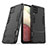 Silikon Hülle Handyhülle und Kunststoff Schutzhülle Hartschalen Tasche mit Ständer T02 für Samsung Galaxy F12