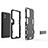 Silikon Hülle Handyhülle und Kunststoff Schutzhülle Hartschalen Tasche mit Ständer T03 für Samsung Galaxy A32 5G