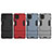 Silikon Hülle Handyhülle und Kunststoff Schutzhülle Hartschalen Tasche mit Ständer T04 für Samsung Galaxy F12