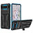 Silikon Hülle Handyhülle und Kunststoff Schutzhülle Hartschalen Tasche mit Ständer YF1 für Google Pixel 6a 5G Blau