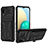 Silikon Hülle Handyhülle und Kunststoff Schutzhülle Hartschalen Tasche mit Ständer YF1 für Samsung Galaxy A02