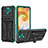Silikon Hülle Handyhülle und Kunststoff Schutzhülle Hartschalen Tasche mit Ständer YF1 für Samsung Galaxy A04E Grün