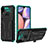 Silikon Hülle Handyhülle und Kunststoff Schutzhülle Hartschalen Tasche mit Ständer YF1 für Samsung Galaxy A10s Grün