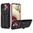 Silikon Hülle Handyhülle und Kunststoff Schutzhülle Hartschalen Tasche mit Ständer YF1 für Samsung Galaxy A12 Nacho Rosegold