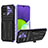 Silikon Hülle Handyhülle und Kunststoff Schutzhülle Hartschalen Tasche mit Ständer YF1 für Samsung Galaxy A22 4G Violett