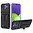 Silikon Hülle Handyhülle und Kunststoff Schutzhülle Hartschalen Tasche mit Ständer YF1 für Samsung Galaxy A22 5G