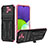 Silikon Hülle Handyhülle und Kunststoff Schutzhülle Hartschalen Tasche mit Ständer YF1 für Samsung Galaxy A22s 5G Rosa