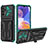 Silikon Hülle Handyhülle und Kunststoff Schutzhülle Hartschalen Tasche mit Ständer YF1 für Samsung Galaxy A23 5G