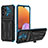 Silikon Hülle Handyhülle und Kunststoff Schutzhülle Hartschalen Tasche mit Ständer YF1 für Samsung Galaxy A32 5G