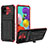 Silikon Hülle Handyhülle und Kunststoff Schutzhülle Hartschalen Tasche mit Ständer YF1 für Samsung Galaxy A51 5G Rot