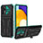 Silikon Hülle Handyhülle und Kunststoff Schutzhülle Hartschalen Tasche mit Ständer YF1 für Samsung Galaxy A52 5G Grün