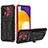 Silikon Hülle Handyhülle und Kunststoff Schutzhülle Hartschalen Tasche mit Ständer YF1 für Samsung Galaxy A72 4G