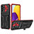 Silikon Hülle Handyhülle und Kunststoff Schutzhülle Hartschalen Tasche mit Ständer YF1 für Samsung Galaxy A73 5G Rot
